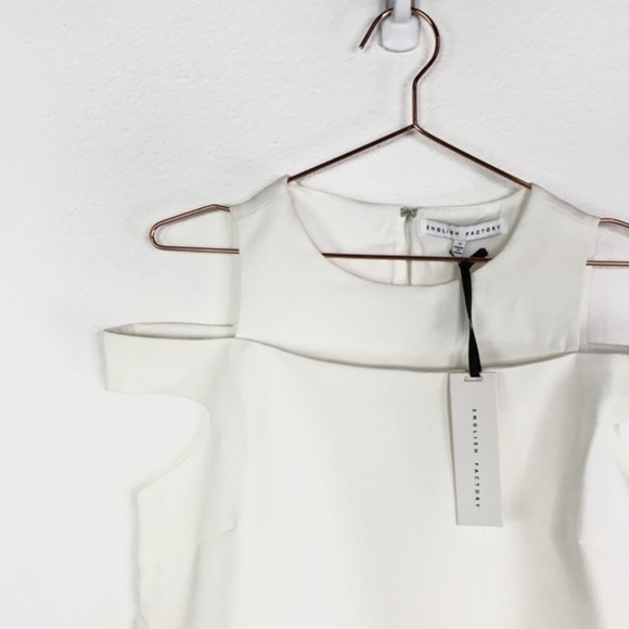 English Factory Tops - ENGLISH FACTORY Cold Shoulder Cream Top